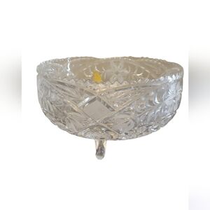 ⭐NWT Imperlux World Finest Crystal Antique 3 legged Bowl Plus Freebie!